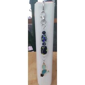 Handcrafted Bookmark Teal Cactus Wire Wrapped Lampwork Beads 7.5" Detachable‎